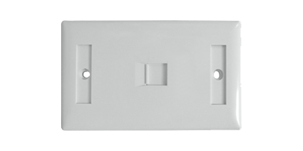US horizontal type 1-port Shuttered faceplate, white-img-1